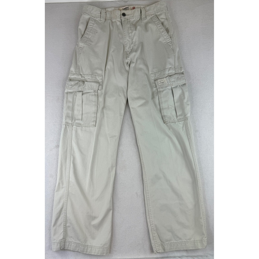 Levi's Cargo Pants Mens W32 L34 Khaki Beige Loose Straight Cotton Utility 701S